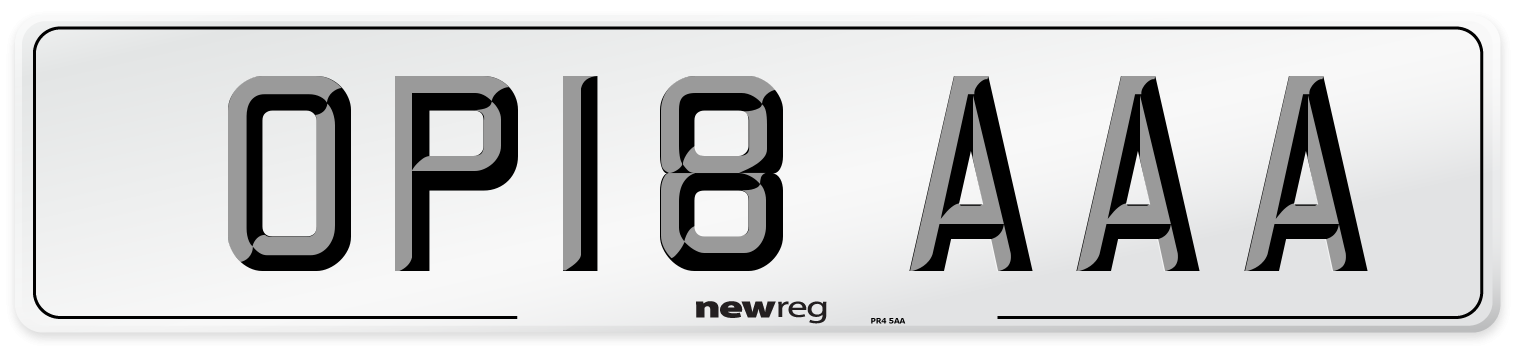 OP18 AAA Number Plate from New Reg